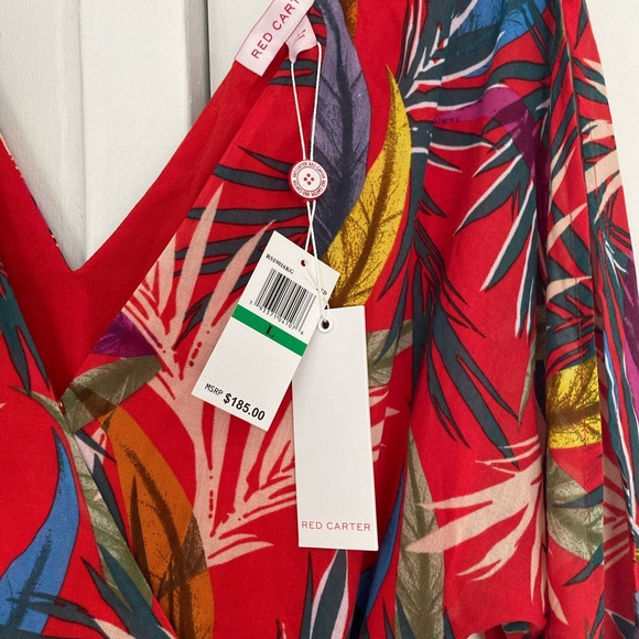 Red Carter Red Tropical Dress Size L - Picture 6 of 8